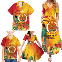 Papua New Guinea Independence Day Family Matching Summer Maxi Dress and Hawaiian Shirt 50th Anniversary Unity in Diversity LT14 - Polynesian Pride