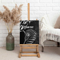 Personalised New Zealand Silver Fern Lacrosse Canvas Wall Art Aotearoa Maori Pattern LT14 - Polynesian Pride