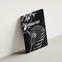 Personalised New Zealand Silver Fern Lacrosse Canvas Wall Art Aotearoa Maori Pattern LT14 - Polynesian Pride