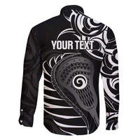 Personalised New Zealand Silver Fern Lacrosse Family Matching Off Shoulder Short Dress and Hawaiian Shirt Aotearoa Maori Pattern LT14 - Polynesian Pride