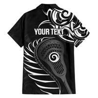 Personalised New Zealand Silver Fern Lacrosse Family Matching Summer Maxi Dress and Hawaiian Shirt Aotearoa Maori Pattern LT14 - Polynesian Pride