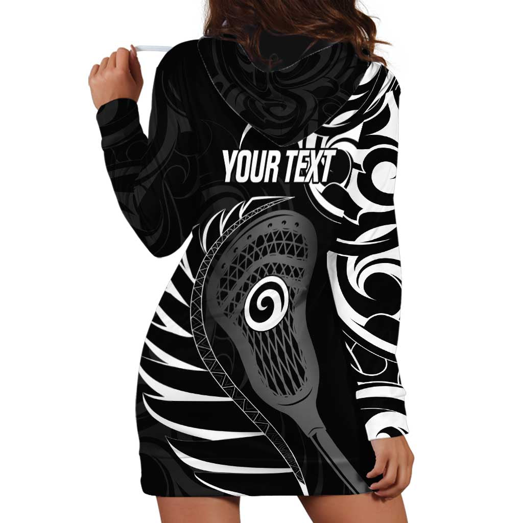 Personalised New Zealand Silver Fern Lacrosse Hoodie Dress Aotearoa Maori Pattern LT14 - Polynesian Pride