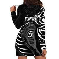Personalised New Zealand Silver Fern Lacrosse Hoodie Dress Aotearoa Maori Pattern LT14 - Polynesian Pride
