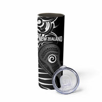 Personalised New Zealand Silver Fern Lacrosse Skinny Tumbler Aotearoa Maori Pattern LT14 - Polynesian Pride