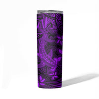 Polynesian Skinny Tumbler Purple Hawaiian Tribal Hammerhead Shark LT14 - Polynesian Pride