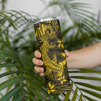 Polynesian Skinny Tumbler Gold Hawaiian Tribal Hammerhead Shark