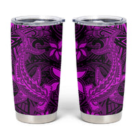 Polynesian Tumbler Cup Pink Hawaiian Tribal Hammerhead Shark