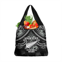 Custom New Zealand Silver Fern Rugby Grocery Bag All Black Since 1892 Aotearoa Moko Maori LT14 1-pack One Size Black - Polynesian Pride