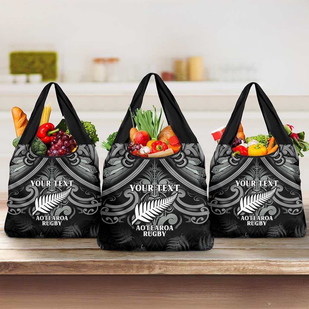 Custom New Zealand Silver Fern Rugby Grocery Bag All Black Since 1892 Aotearoa Moko Maori LT14 3-pack One Size Black - Polynesian Pride