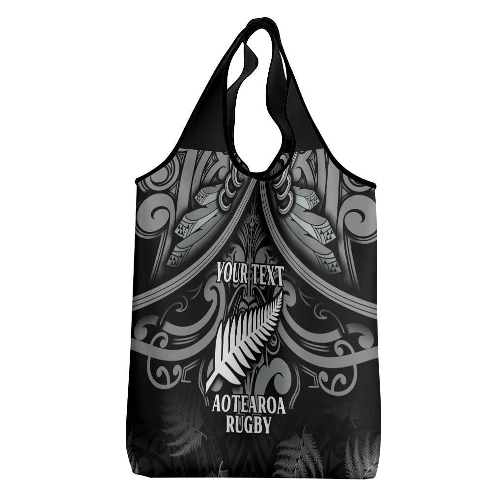 Custom New Zealand Silver Fern Rugby Grocery Bag All Black Since 1892 Aotearoa Moko Maori LT14 - Polynesian Pride