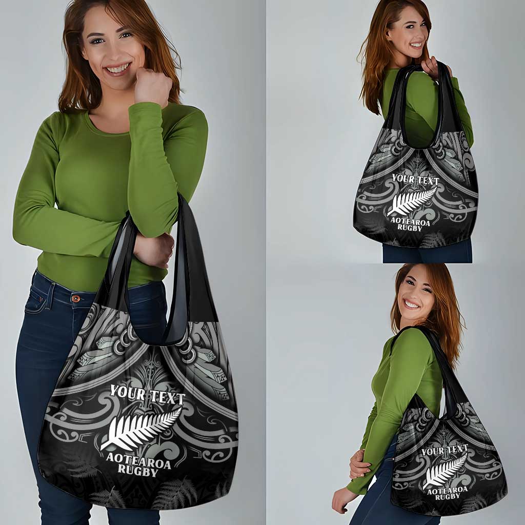 Custom New Zealand Silver Fern Rugby Grocery Bag All Black Since 1892 Aotearoa Moko Maori LT14 - Polynesian Pride