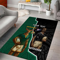Personalised New Zealand And South Africa Rugby Area Rug 2024 All Black Springboks Mascots Together LT14 - Polynesian Pride