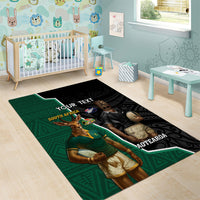 Personalised New Zealand And South Africa Rugby Area Rug 2024 All Black Springboks Mascots Together LT14 - Polynesian Pride