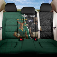 Personalised New Zealand And South Africa Rugby Back Car Seat Cover 2024 All Black Springboks Mascots Together LT14 One Size Green - Polynesian Pride