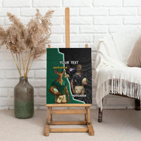 Personalised New Zealand And South Africa Rugby Canvas Wall Art 2024 All Black Springboks Mascots Together LT14 - Polynesian Pride