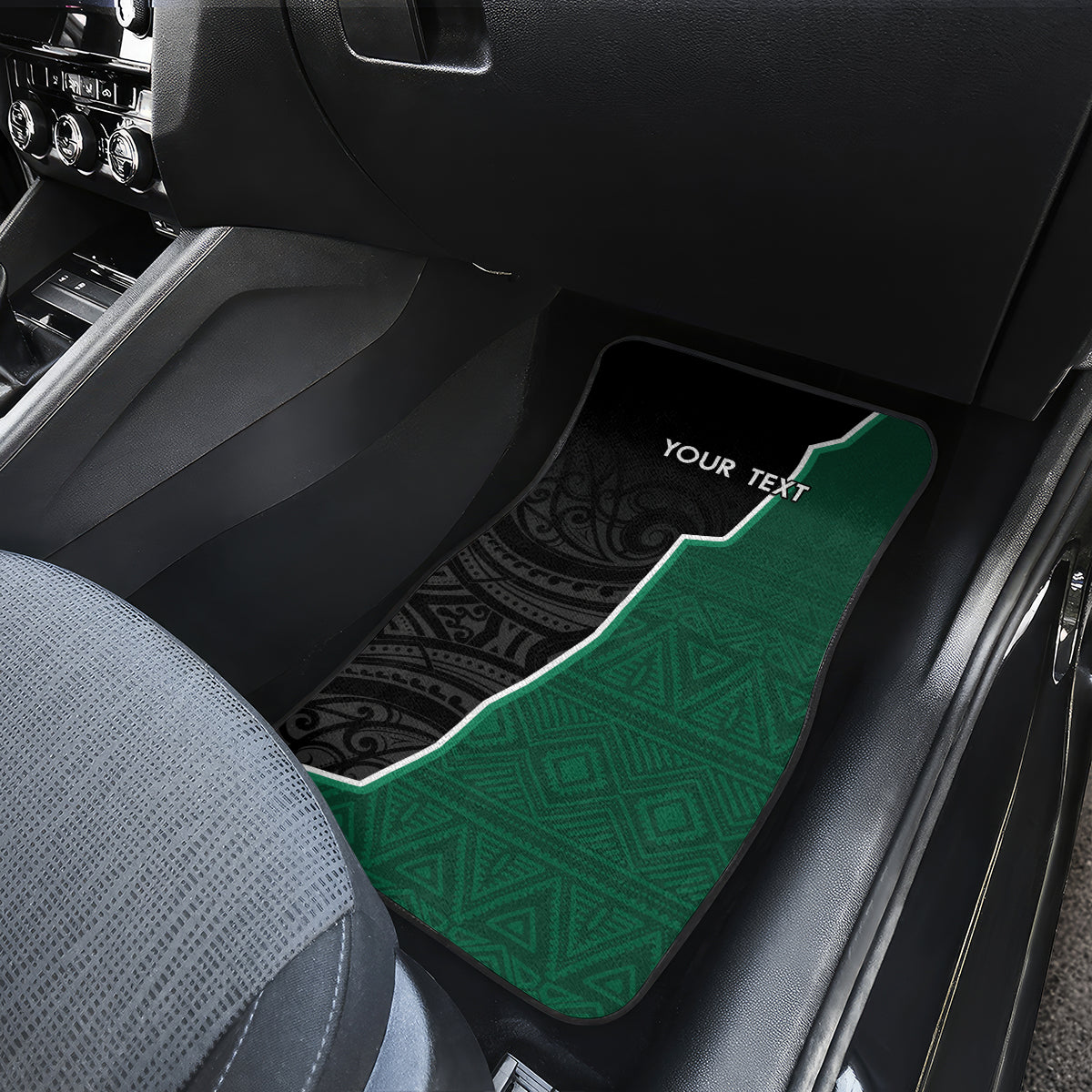 Personalised New Zealand And South Africa Rugby Car Mats 2024 All Black Springboks Mascots Together LT14 - Polynesian Pride