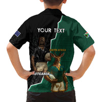 Personalised New Zealand And South Africa Rugby Family Matching Long Sleeve Bodycon Dress and Hawaiian Shirt 2024 All Black Springboks Mascots Together LT14 - Polynesian Pride