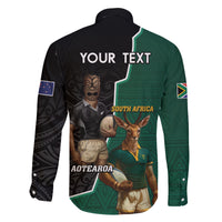 Personalised New Zealand And South Africa Rugby Family Matching Mermaid Dress and Hawaiian Shirt 2024 All Black Springboks Mascots Together LT14 - Polynesian Pride