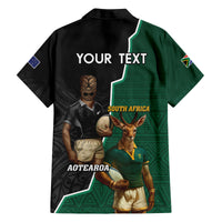 Personalised New Zealand And South Africa Rugby Family Matching Summer Maxi Dress and Hawaiian Shirt 2024 All Black Springboks Mascots Together LT14 - Polynesian Pride