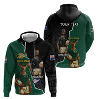 Personalised New Zealand And South Africa Rugby Hoodie 2024 All Black Springboks Mascots Together LT14 - Polynesian Pride
