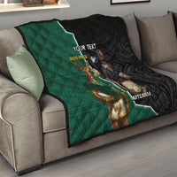 Personalised New Zealand And South Africa Rugby Quilt 2024 All Black Springboks Mascots Together LT14 - Polynesian Pride