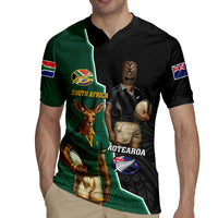 Personalised New Zealand And South Africa Rugby Rugby Jersey 2024 All Black Springboks Mascots Together LT14 - Polynesian Pride