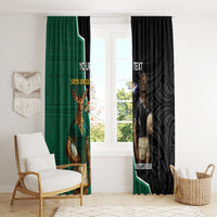 Personalised New Zealand And South Africa Rugby Window Curtain 2024 All Black Springboks Mascots Together LT14 - Polynesian Pride