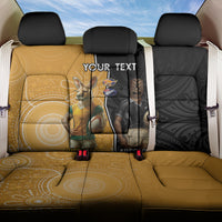 Personalised New Zealand And Australia Rugby Back Car Seat Cover 2024 All Black Wallabies Mascots Together LT14 One Size Black - Polynesian Pride