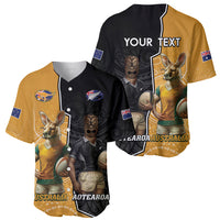 Personalised New Zealand And Australia Rugby Baseball Jersey 2024 All Black Wallabies Mascots Together LT14 - Polynesian Pride