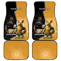 Personalised New Zealand And Australia Rugby Car Mats 2024 All Black Wallabies Mascots Together LT14 - Polynesian Pride
