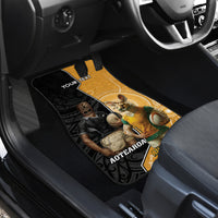 Personalised New Zealand And Australia Rugby Car Mats 2024 All Black Wallabies Mascots Together LT14 - Polynesian Pride