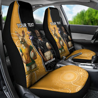 Personalised New Zealand And Australia Rugby Car Seat Cover 2024 All Black Wallabies Mascots Together LT14 - Polynesian Pride