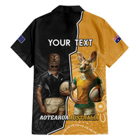 Personalised New Zealand And Australia Rugby Family Matching Summer Maxi Dress and Hawaiian Shirt 2024 All Black Wallabies Mascots Together LT14 - Polynesian Pride