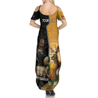 Personalised New Zealand And Australia Rugby Family Matching Summer Maxi Dress and Hawaiian Shirt 2024 All Black Wallabies Mascots Together LT14 - Polynesian Pride