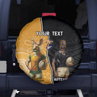 Personalised New Zealand And Australia Rugby Spare Tire Cover 2024 All Black Wallabies Mascots Together LT14 - Polynesian Pride
