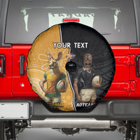 Personalised New Zealand And Australia Rugby Spare Tire Cover 2024 All Black Wallabies Mascots Together LT14 - Polynesian Pride