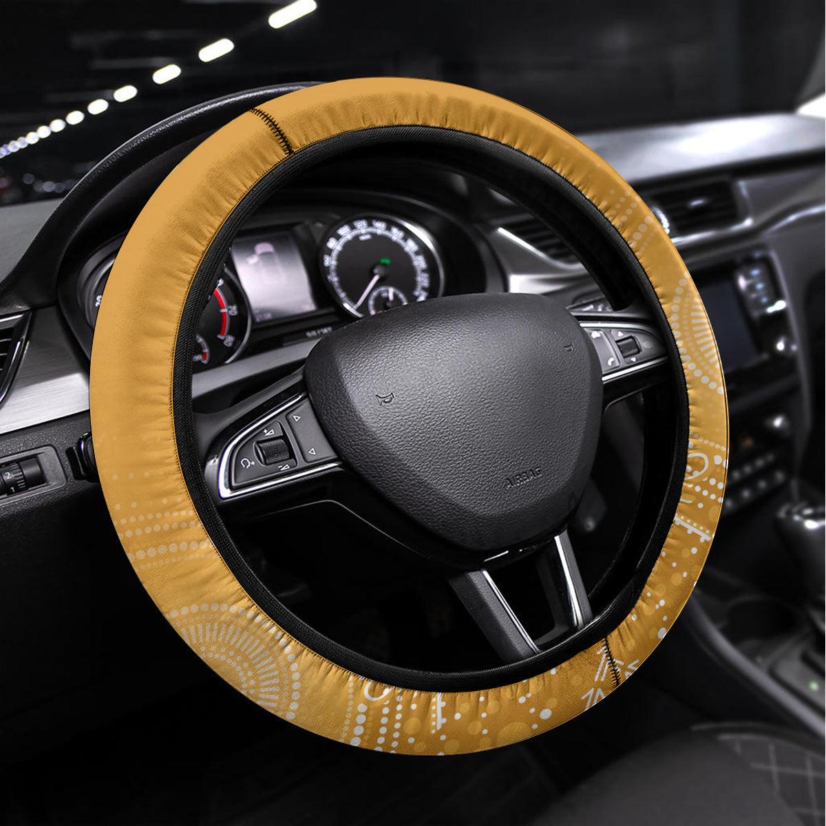 New Zealand And Australia Rugby Steering Wheel Cover 2024 All Black Wallabies Mascots Together LT14 Universal Fit Black - Polynesian Pride