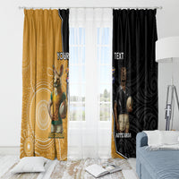 Personalised New Zealand And Australia Rugby Window Curtain 2024 All Black Wallabies Mascots Together LT14 - Polynesian Pride