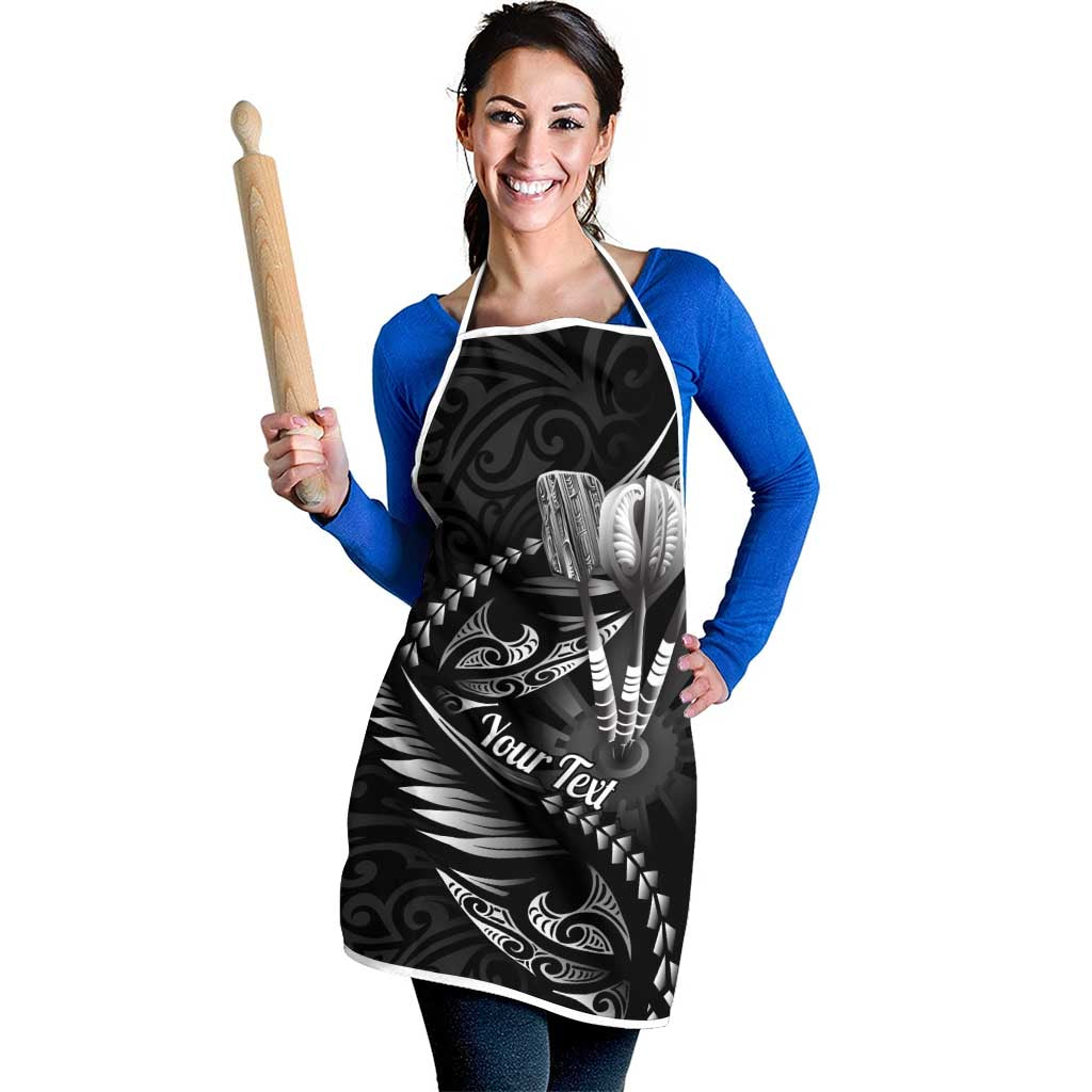 Personalised All Black New Zealand Darts Apron Aoteroa Fern Maori Galaxy Style - Polynesian Pride