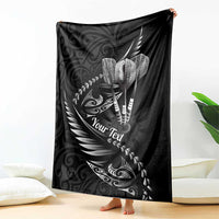 Personalised All Black New Zealand Darts Blanket Aoteroa Fern Maori Galaxy Style LT14 - Polynesian Pride