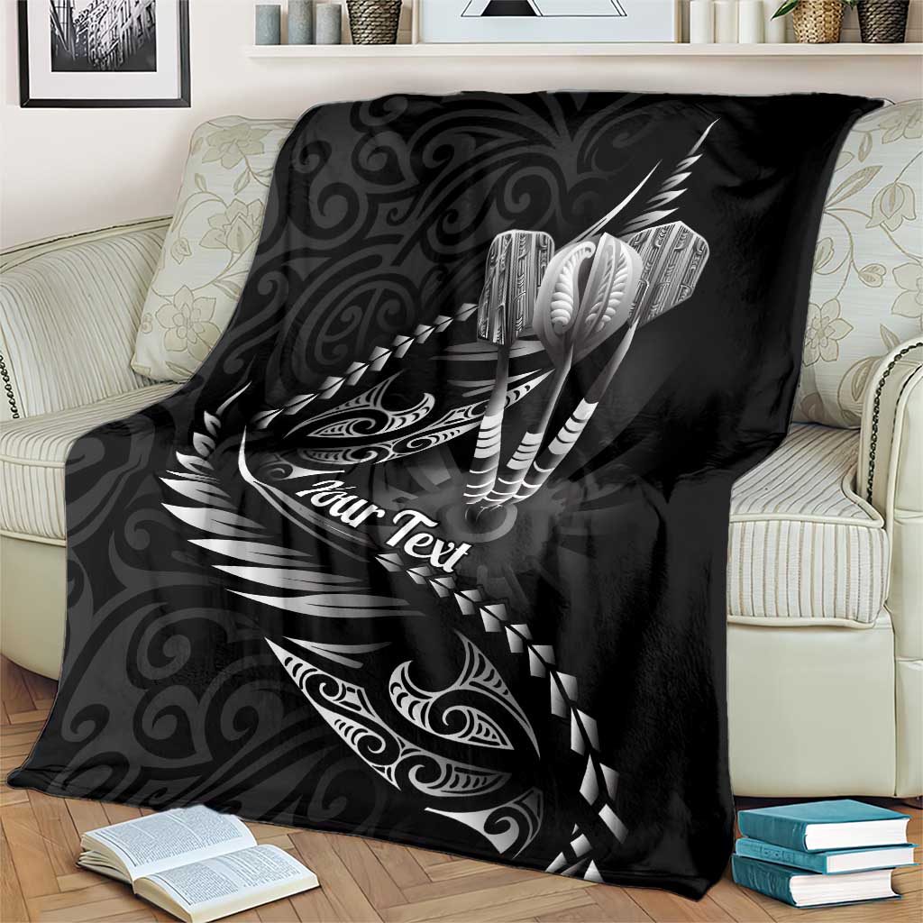 Personalised All Black New Zealand Darts Blanket Aoteroa Fern Maori Galaxy Style LT14 - Polynesian Pride