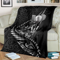 Personalised All Black New Zealand Darts Blanket Aoteroa Fern Maori Galaxy Style LT14 - Polynesian Pride