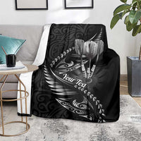 Personalised All Black New Zealand Darts Blanket Aoteroa Fern Maori Galaxy Style LT14 - Polynesian Pride