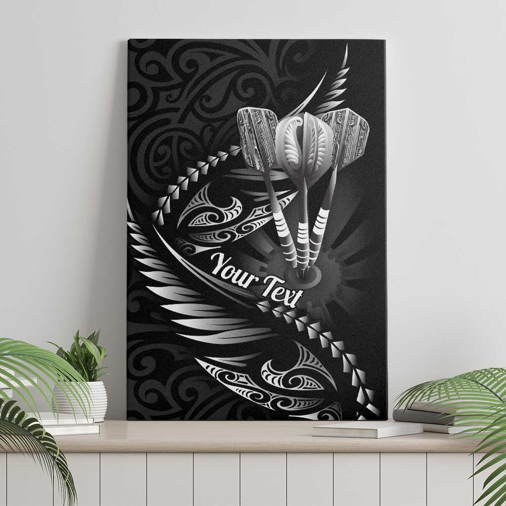 Personalised All Black New Zealand Darts Canvas Wall Art Aoteroa Fern Maori Galaxy Style LT14 - Polynesian Pride