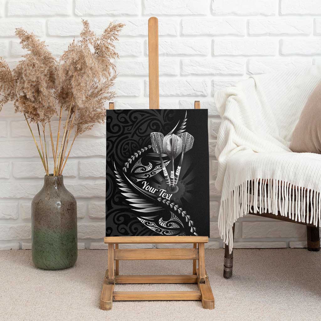 Personalised All Black New Zealand Darts Canvas Wall Art Aoteroa Fern Maori Galaxy Style LT14 - Polynesian Pride