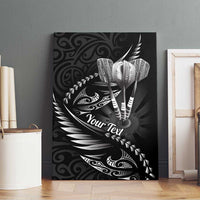 Personalised All Black New Zealand Darts Canvas Wall Art Aoteroa Fern Maori Galaxy Style LT14 - Polynesian Pride
