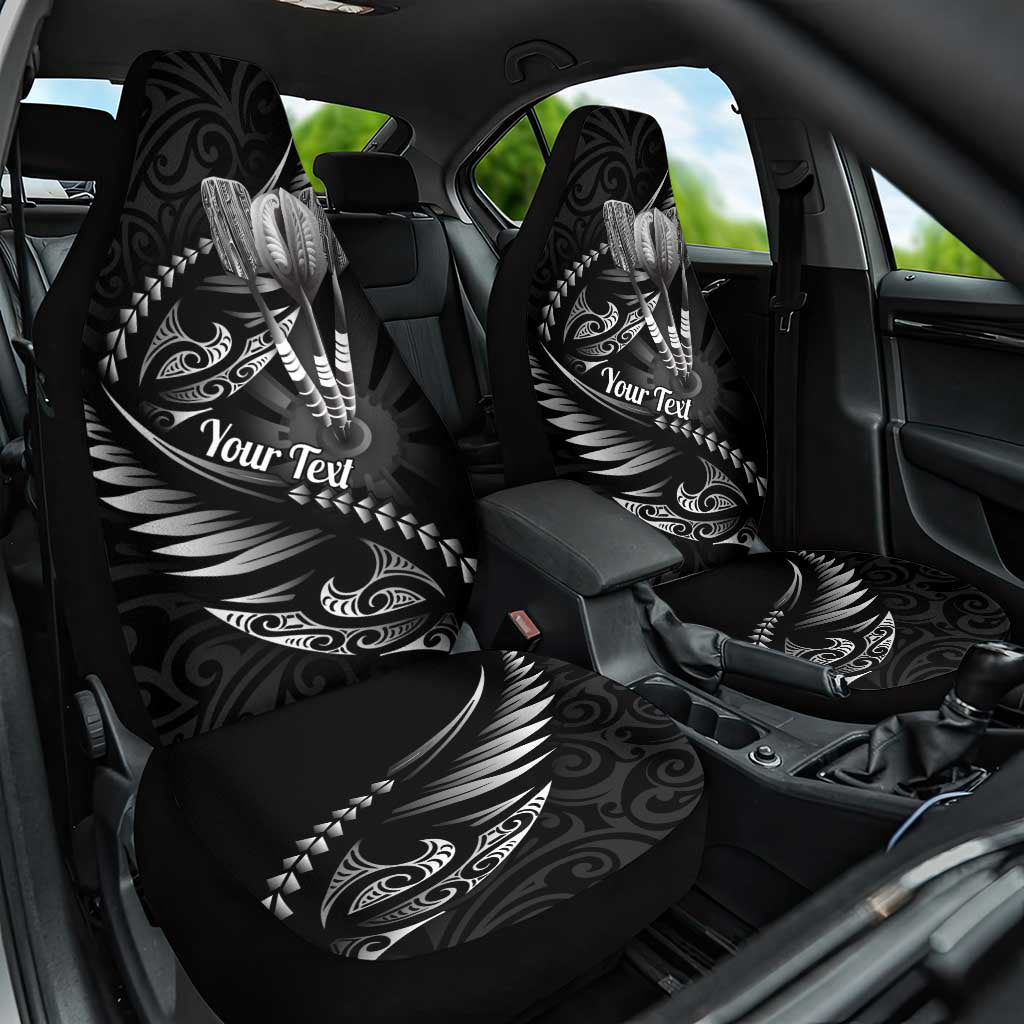 Personalised All Black New Zealand Darts Car Seat Cover Aoteroa Fern Maori Galaxy Style LT14 One Size Black - Polynesian Pride