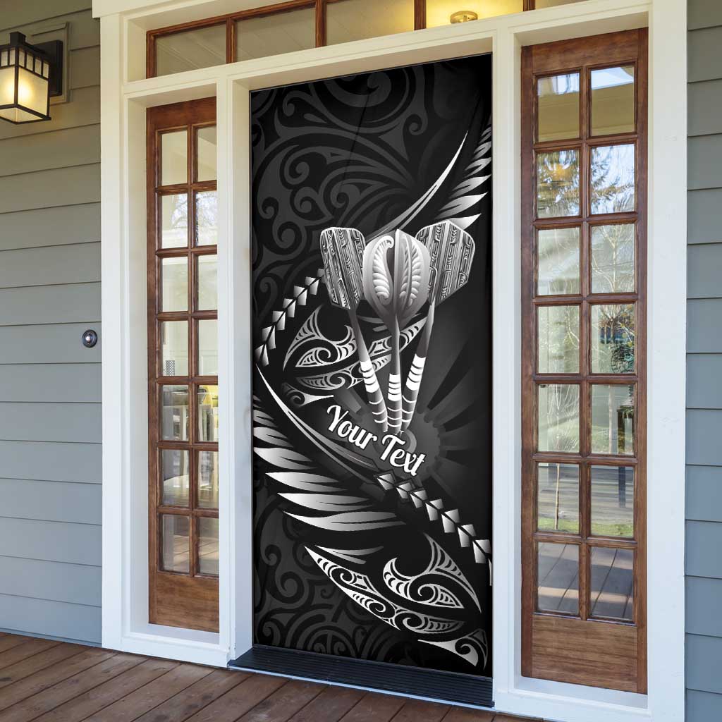 Personalised All Black New Zealand Darts Door Cover Aoteroa Fern Maori Galaxy Style LT14 - Polynesian Pride