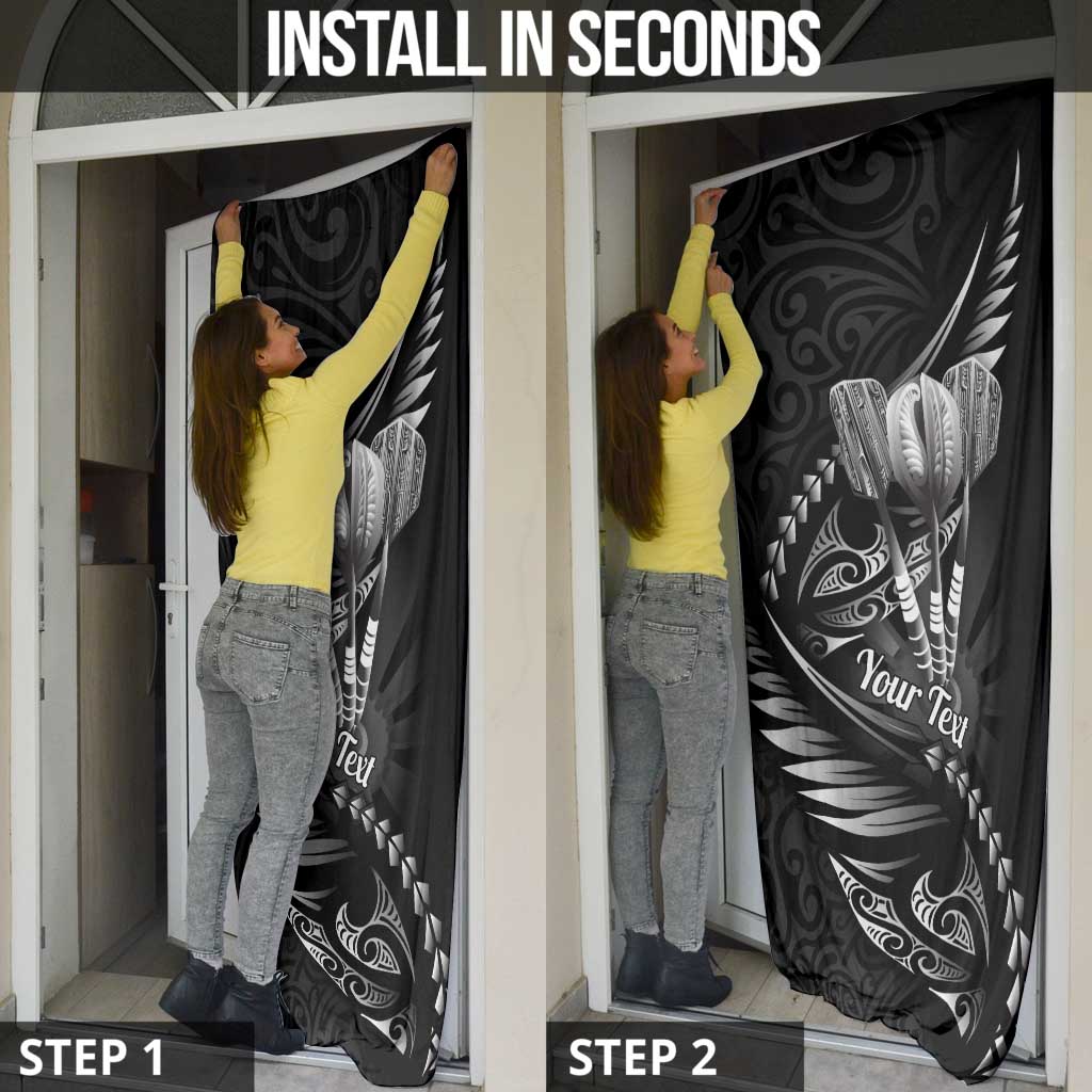 Personalised All Black New Zealand Darts Door Cover Aoteroa Fern Maori Galaxy Style LT14 - Polynesian Pride
