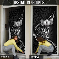 Personalised All Black New Zealand Darts Door Cover Aoteroa Fern Maori Galaxy Style LT14 - Polynesian Pride